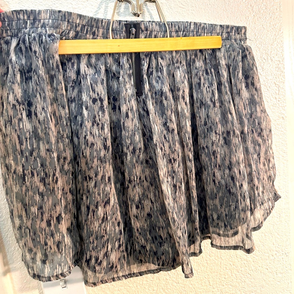 Converse Gray and Black Smocked Bubble Mini Skirt